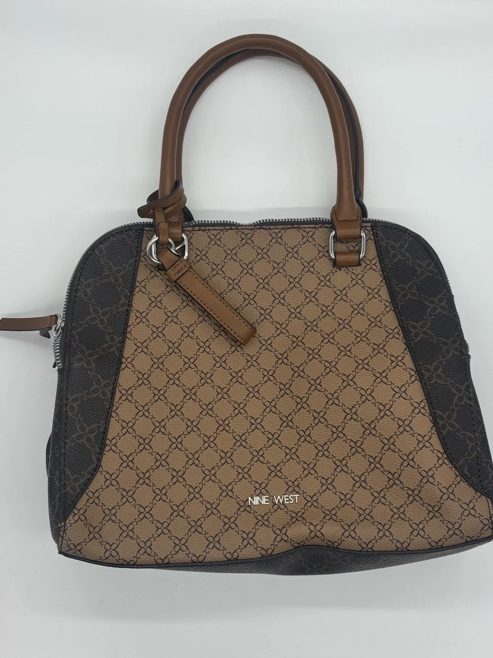 Nine West Brown and Dark Brown Signature Satchel